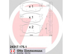 ZIMMERMANN 24317.175.1 stabdžių trinkelių rinkinys, diskinis stabdys 
 Techninės priežiūros dalys -> Papildomas remontas
581011GA00, 581011GE00, 581011JA10