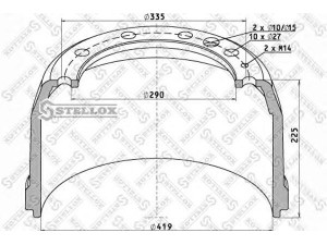 STELLOX 85-00047-SX stabdžių būgnas
6502781X, 1064016500, 6502796E