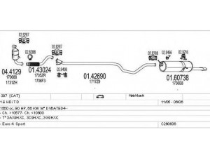 MTS C260636007634 išmetimo sistema 
 Išmetimo sistema -> Išmetimo sistema, visa