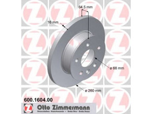 ZIMMERMANN 600.1604.00 stabdžių diskas 
 Dviratė transporto priemonės -> Stabdžių sistema -> Stabdžių diskai / priedai
701 615 301, 701 615 301 C