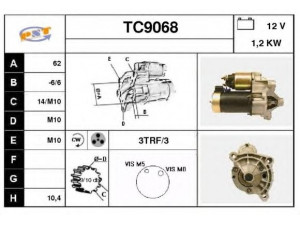 SNRA TC9068 starteris 
 Elektros įranga -> Starterio sistema -> Starteris
95667755