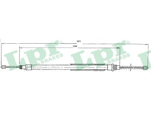 LPR C0624B trosas, stovėjimo stabdys 
 Stabdžių sistema -> Valdymo svirtys/trosai
474566, 474566