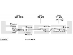 BOSAL 034.960.54 išmetimo sistema 
 Išmetimo sistema -> Išmetimo sistema, visa