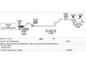 MTS C260800016408 išmetimo sistema 
 Išmetimo sistema -> Išmetimo sistema, visa