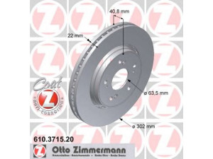 ZIMMERMANN 610.3715.20 stabdžių diskas 
 Dviratė transporto priemonės -> Stabdžių sistema -> Stabdžių diskai / priedai
307 6906, 307 6906 0, 31341483