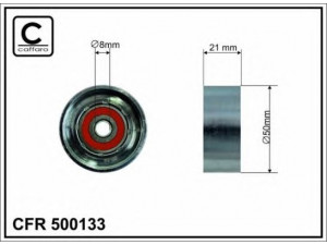 CAFFARO 500133 kreipiantysis skriemulys, paskirstymo diržas 
 Diržinė pavara -> Paskirstymo diržas/komplektas -> Laisvasis/kreipiamasis skriemulys
11 31 1 721 264, 11 31 1 727 141