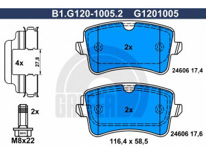 GALFER B1.G120-1005.2 stabdžių trinkelių rinkinys, diskinis stabdys 
 Techninės priežiūros dalys -> Papildomas remontas
8K0 698 451, 8K0 698 451 D, 8K0 698 451 E