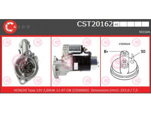 CASCO CST20162AS starteris 
 Elektros įranga -> Starterio sistema -> Starteris
M002T54871, M002T54881, M002T54882
