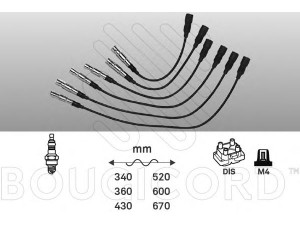 BOUGICORD 4172 uždegimo laido komplektas 
 Kibirkšties / kaitinamasis uždegimas -> Uždegimo laidai/jungtys
078905401, 078905531A, 078905532A