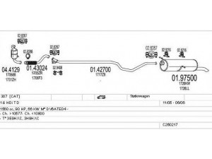 MTS C260217006116 išmetimo sistema 
 Išmetimo sistema -> Išmetimo sistema, visa