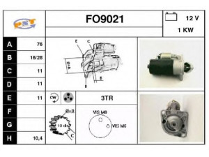 SNRA FO9021 starteris 
 Elektros įranga -> Starterio sistema -> Starteris
5021205, 6164752, 87BB11000EA, 87BB11000EB