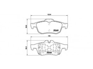 BREMBO P 68 057 stabdžių trinkelių rinkinys, diskinis stabdys 
 Techninės priežiūros dalys -> Papildomas remontas
440602154R, 440608281R