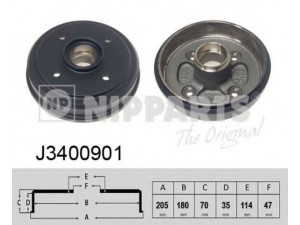 NIPPARTS J3400901 stabdžių būgnas 
 Stabdžių sistema -> Būgninis stabdys -> Stabdžių būgnas
96316636, 96318925, 96320387