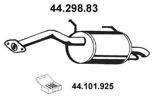 EBERSPÄCHER 44.298.83 galinis duslintuvas 
 Išmetimo sistema -> Duslintuvas
2010-1F501, 20100-1F501-KE, 20100-5F603