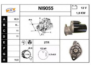 SNRA NI9055 starteris 
 Elektros įranga -> Starterio sistema -> Starteris
8941155670, 23300V0700, 23300V0702