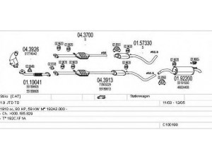MTS C100199012908 išmetimo sistema 
 Išmetimo sistema -> Išmetimo sistema, visa