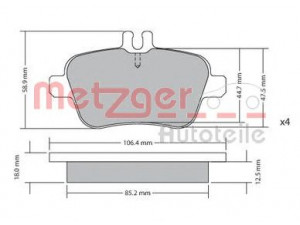 METZGER 1170204 stabdžių trinkelių rinkinys, diskinis stabdys 
 Techninės priežiūros dalys -> Papildomas remontas
006 420 2320, A006 420 2320