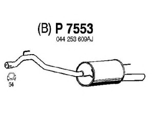 FENNO P7553 galinis duslintuvas 
 Išmetimo sistema -> Duslintuvas
044253609AJ