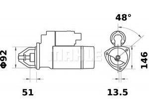MAHLE ORIGINAL MS 117 starteris
193 432 A1, 919 02 C1, A 162 469