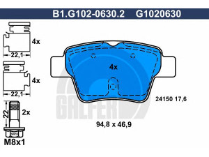 GALFER B1.G102-0630.2 stabdžių trinkelių rinkinys, diskinis stabdys 
 Techninės priežiūros dalys -> Papildomas remontas
4253 25, 4253 99, 4254 40, 4254 76