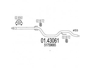 MTS 01.43061 išleidimo kolektorius 
 Išmetimo sistema -> Išmetimo vamzdžiai
51759665