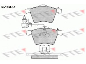 FTE BL1755A2 stabdžių trinkelių rinkinys, diskinis stabdys 
 Techninės priežiūros dalys -> Papildomas remontas
7D0 698 151 A