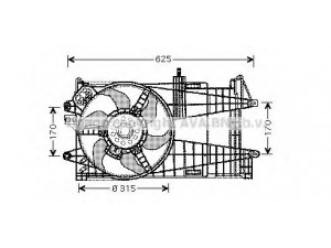AVA QUALITY COOLING FT7523 ventiliatorius, radiatoriaus 
 Aušinimo sistema -> Oro aušinimas
51703066, 51708405, 51738360, 51703066