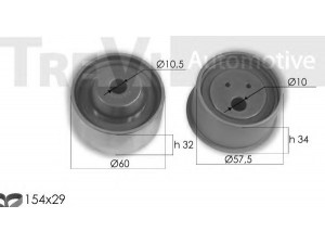 TREVI AUTOMOTIVE KD1349 paskirstymo diržo komplektas 
 Techninės priežiūros dalys -> Papildomas remontas