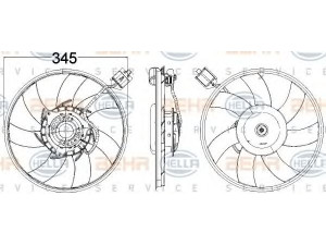 HELLA 8EW 351 104-481 ventiliatorius, radiatoriaus 
 Aušinimo sistema -> Oro aušinimas
13 41 094, 22 91 5711