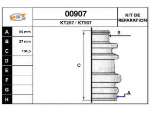 SNRA 00907 gofruotoji membrana, kardaninis velenas