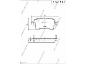 NPS N361N13 stabdžių trinkelių rinkinys, diskinis stabdys 
 Techninės priežiūros dalys -> Papildomas remontas
44060-00QAE, 7701206763