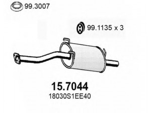 ASSO 15.7044 galinis duslintuvas 
 Išmetimo sistema -> Duslintuvas
18030S1EE40, 18037S1EE40, 18300S1EE40