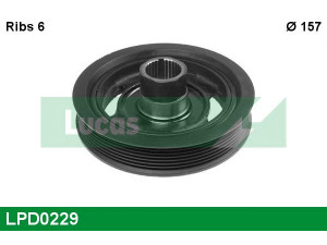 LUCAS ENGINE DRIVE LPD0229 skriemulys, alkūninis velenas 
 Diržinė pavara -> Dirželio skriemulys