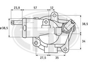 ERA 350114 termostatas, aušinimo skystis 
 Aušinimo sistema -> Termostatas/tarpiklis -> Thermostat
05080146AA, 05080146AB, 5080146AA