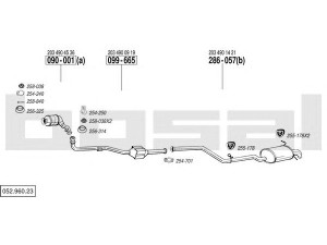 BOSAL 052.960.23 išmetimo sistema 
 Išmetimo sistema -> Išmetimo sistema, visa