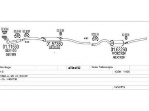 MTS C290119003574 išmetimo sistema 
 Išmetimo sistema -> Išmetimo sistema, visa