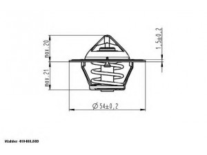 WAHLER 410488.88D termostatas, aušinimo skystis 
 Aušinimo sistema -> Termostatas/tarpiklis -> Thermostat
21200-BX000