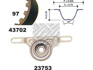 MAPCO 23702 paskirstymo diržo komplektas 
 Techninės priežiūros dalys -> Papildomas remontas