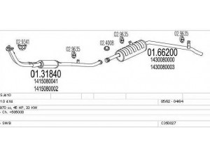 MTS C350027004273 išmetimo sistema 
 Išmetimo sistema -> Išmetimo sistema, visa