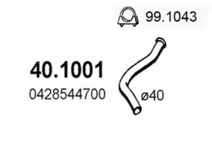 ASSO 40.1001 išleidimo kolektorius 
 Išmetimo sistema -> Išmetimo vamzdžiai
0428544700, 0555452300, 7700530162