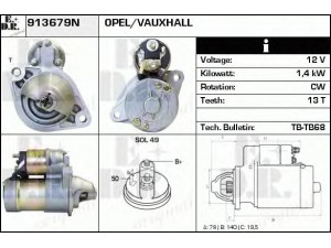 EDR 913679N starteris 
 Elektros įranga -> Starterio sistema -> Starteris
8971891180, 8971891181, 8973860620