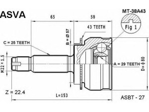 ASVA MT-38A43 jungčių komplektas, kardaninis velenas 
 Ratų pavara -> Sujungimai/komplektas
MR580473, MR580474, MR980261, MN156465