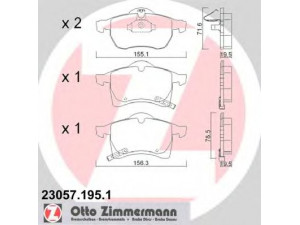 ZIMMERMANN 23057.195.1 stabdžių trinkelių rinkinys, diskinis stabdys 
 Techninės priežiūros dalys -> Papildomas remontas
1605009, 1605035, 1605957, 90544001