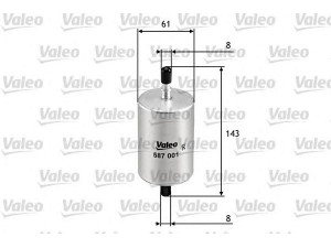 VALEO 587001 kuro filtras 
 Degalų tiekimo sistema -> Kuro filtras/korpusas
1567-85, 1567-A5, 1567-C6, 1567-C8