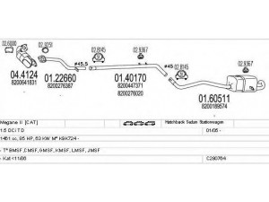 MTS C280764010695 išmetimo sistema 
 Išmetimo sistema -> Išmetimo sistema, visa