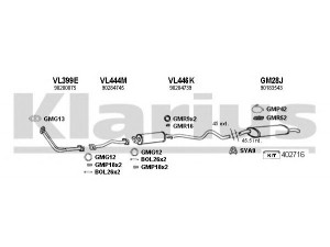 KLARIUS 390289U išmetimo sistema 
 Išmetimo sistema -> Išmetimo sistema, visa