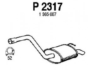 FENNO P2317 galinis duslintuvas 
 Išmetimo sistema -> Duslintuvas
1117837, 1129755, 1205645, 1365687
