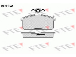 FTE BL2818A1 stabdžių trinkelių rinkinys, diskinis stabdys 
 Techninės priežiūros dalys -> Papildomas remontas
500 02883 4, 00000-A00906, 00000-A01225