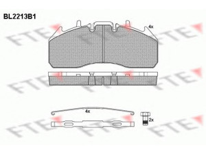 FTE BL2213B1 stabdžių trinkelių rinkinys, diskinis stabdys 
 Techninės priežiūros dalys -> Papildomas remontas
20568711, 20568714, 21024701, 21024702