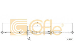 COFLE 12.7257 trosas, neautomatinė transmisija 
 Transmisija -> Neautomatinė pavarų dėžė -> Transmisijos valdymas
55199358, 55223407, 55230720